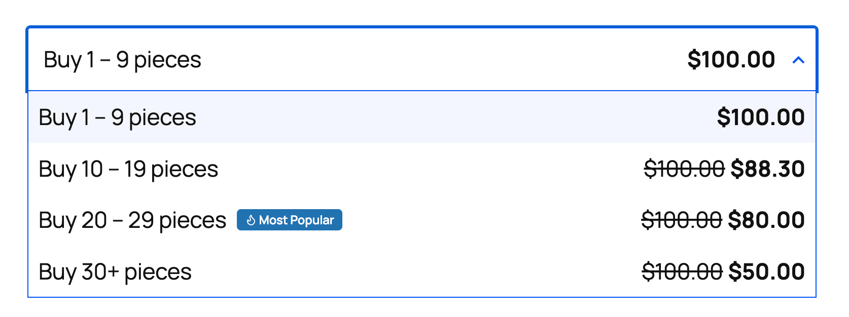 Dropdown layout