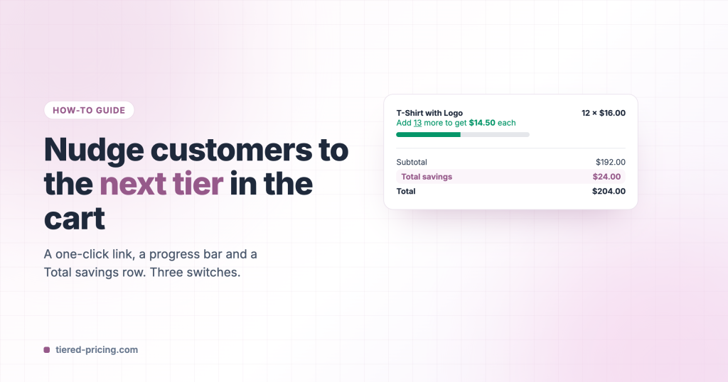 Nudge customers to the next tier in the cart