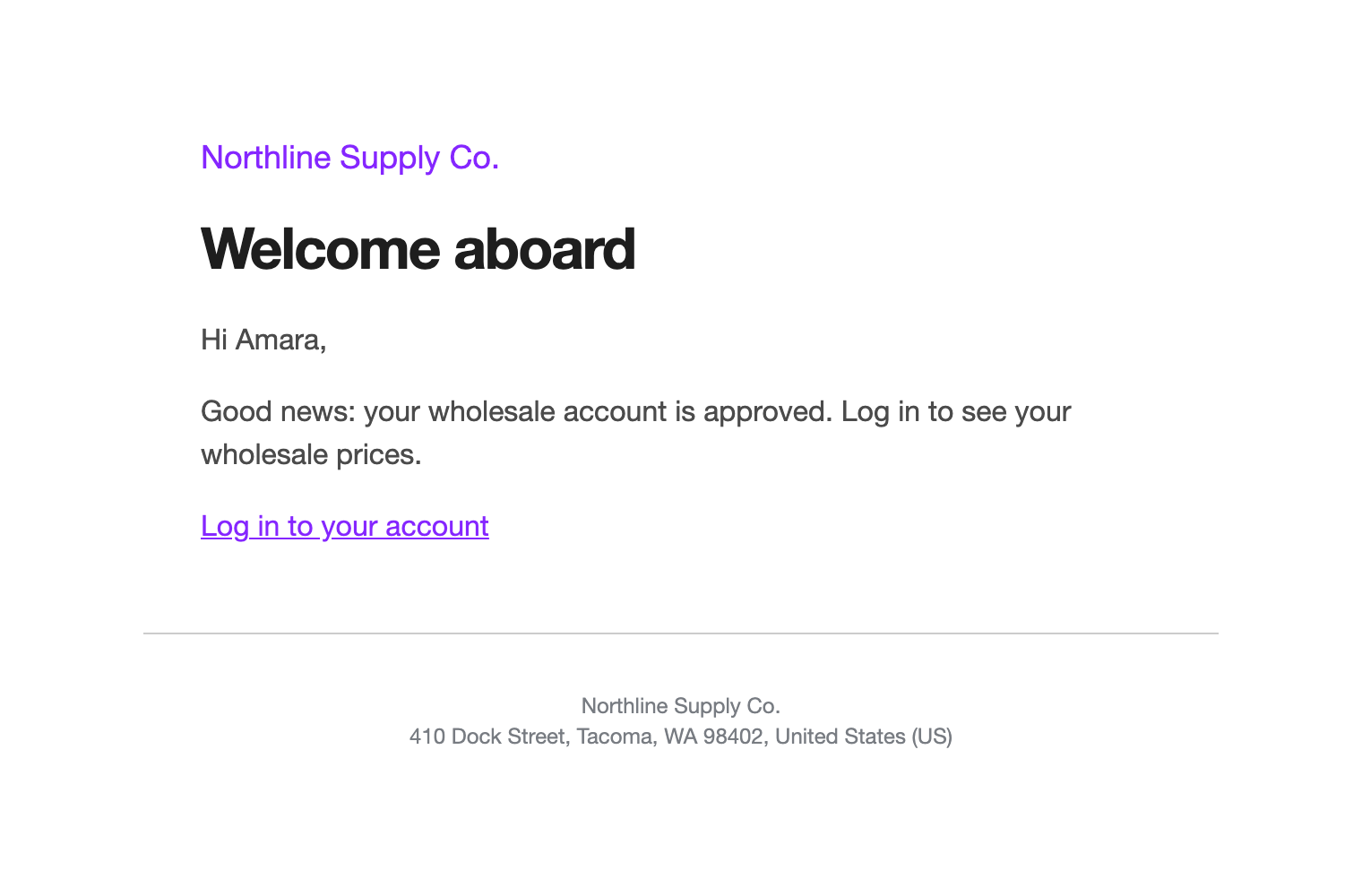 Approved e-mail