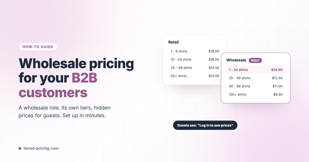 Wholesale pricing for your B2B customers