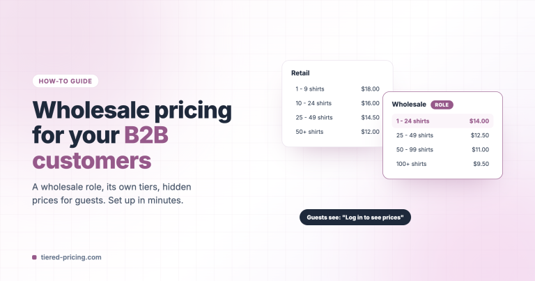 Wholesale pricing for your B2B customers